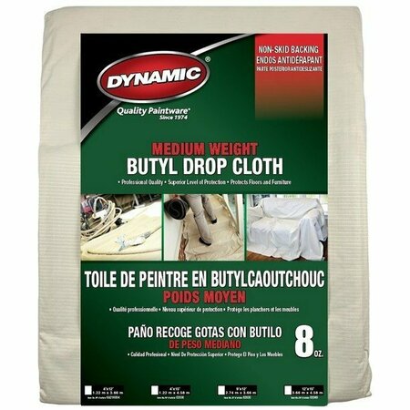 DYNAMIC PAINT PRODUCTS Dynamic 9' x 12' 2.74m x 3.66m 8 oz. Medium Weight Butyl Drop Cloth 02035